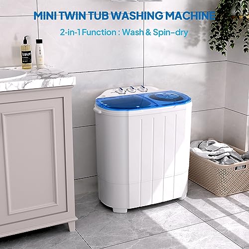 ROVSUN Portable Washing Machine, Electric Washer and Spin Dryer Combo for Home RV Camping Dorm College Apartment