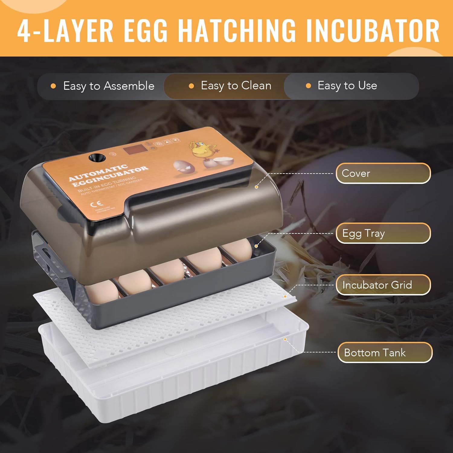 CREWORKS Digital Egg Incubator, 9-35 Eggs Hatching Incubator with Fully Automatic Egg Turning and Temperature Control, Auto Poultry Hatcher with LED Candler for Chicken, Duck, Quail, Goose, Birds Pack of 2