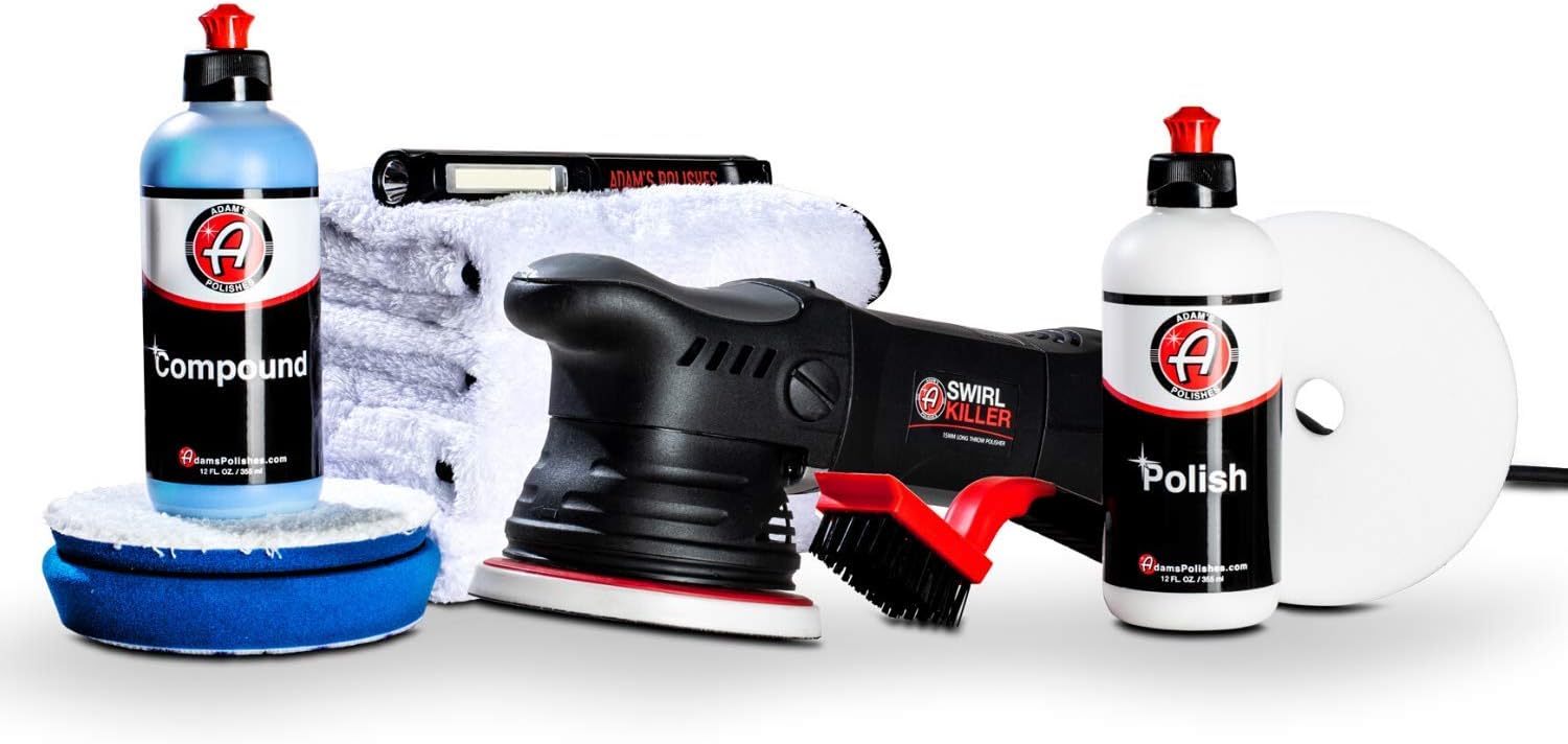 Adam&rsquo;s Swirl Killer 15mm Car Polisher - Buffer Polisher Dual Action Machine | Use W/Car Polish, Polishing Compound, or Car Scratch Remover | Detailing Car Wash Clay Bar Ceramic Coating