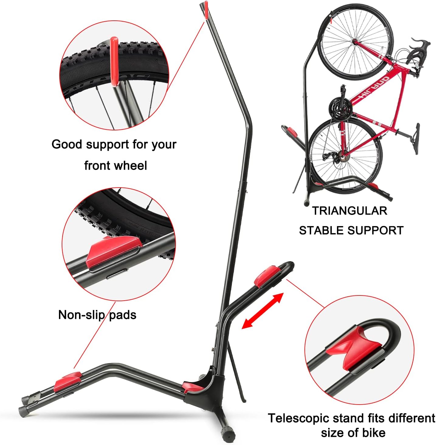 SLFJOSN Vertical Bike Rack Stand, Fits Most 20''-27.5'' Mountain Bike Freestanding 700C Road Bike Stand Floor for Indoor Bike Storage Garage Space Saver Pack of 2