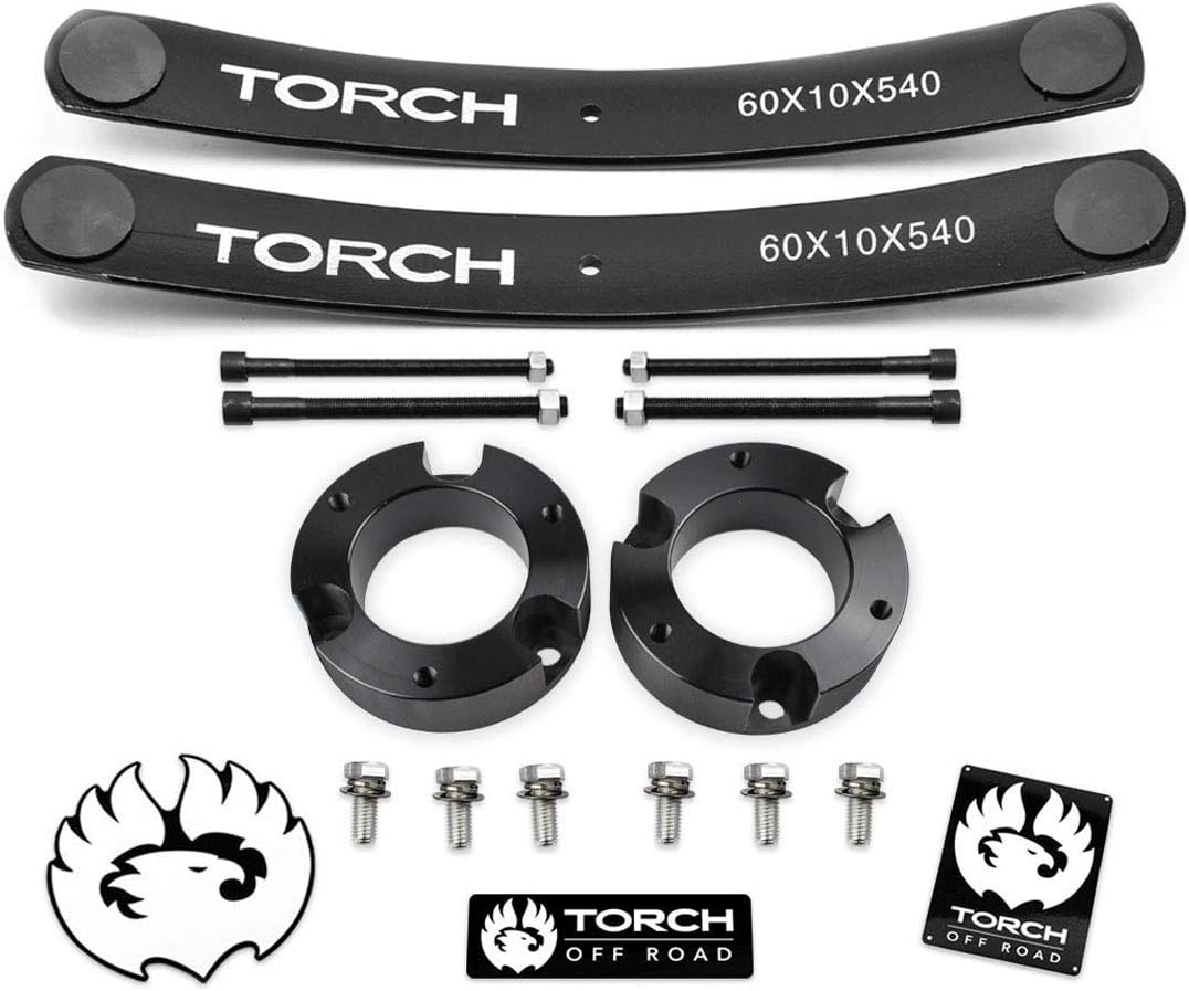 TORCH 2" Front 2" Rear Lift Kit for 2005-2022 Toyota Tacoma 2WD Add A Leaf TRD SR5 - Models with 6 Lug Wheel Bolt Pattern ONLY