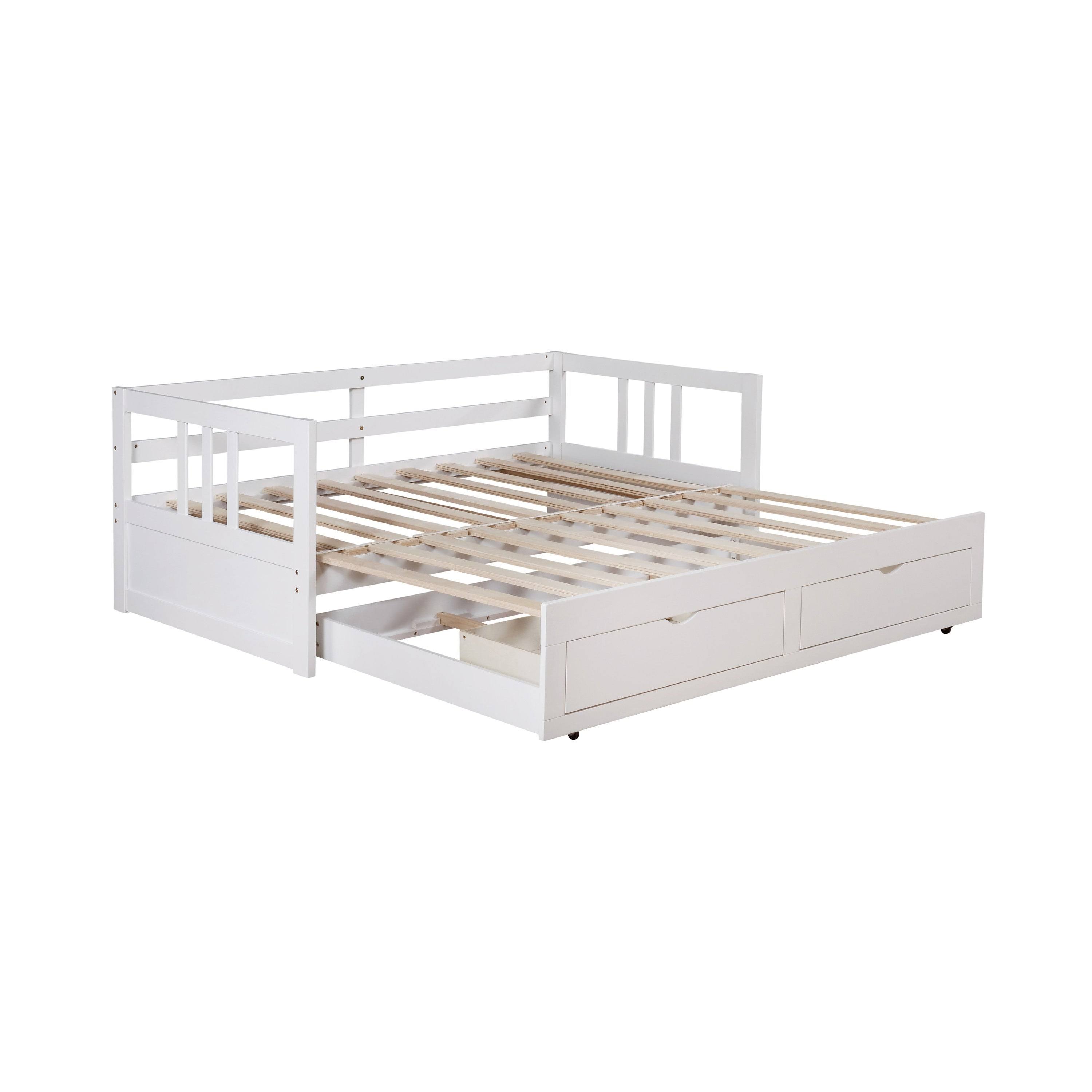 Furniture of America Abrielle Twin/King Expandable Storage Daybed - Brown