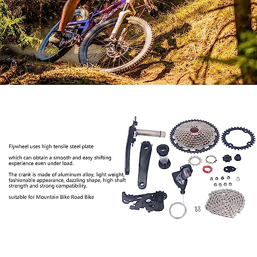Bicycle Groupset, Aluminum Alloy Bicycle Gear Shifter Kit Bike 10 Speed 50T Flywheel Sprocket Bike Rear Derailleur for Mountain Bike Road Bike