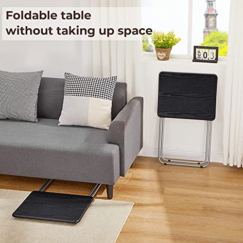 AINGOO TV Trays Set of 2, Folding Snack Tables No Assembly Required, TV Trays for Eating at Couch Sofa, Black