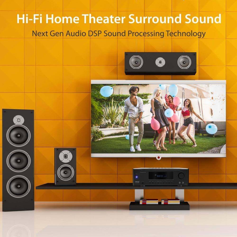 5.2-Channel Hi-Fi Bluetooth Stereo Amplifier - 1000 Watt AV Home Speaker Subwoofer Sound Receiver w/Radio, USB, RCA, HDMI, Mic i