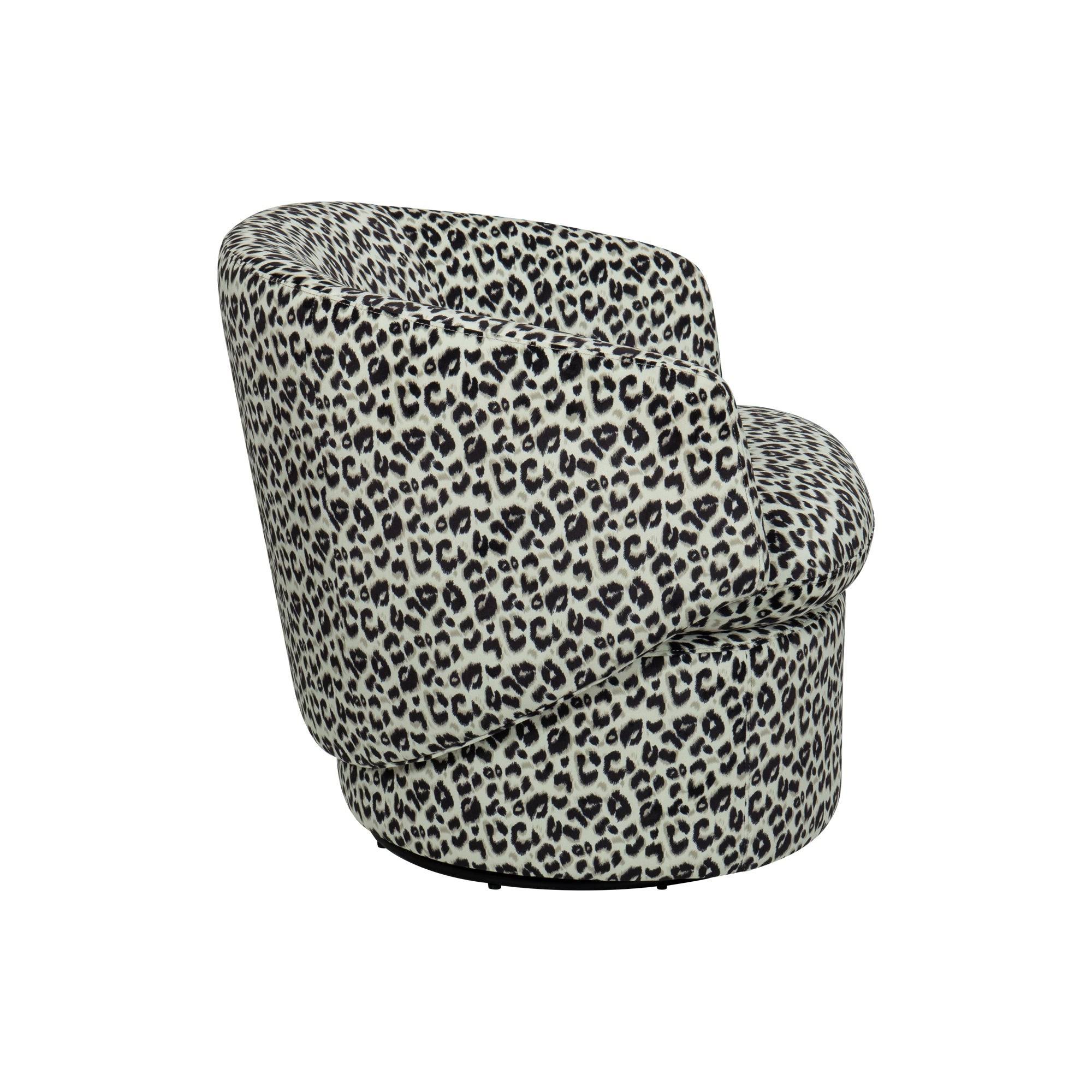 Achorn Swivel Barrel Chair - Leopard
