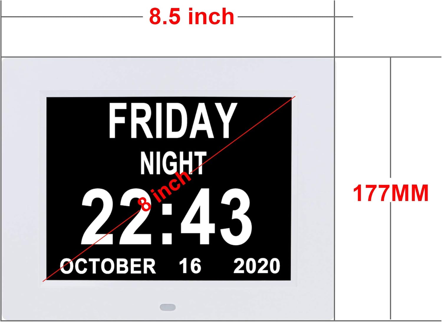 Digital Calendar Day Clock 8 Alarm Auto-Dimming Extra Large Display Day Date Time Clock for Seniors Elderly Dementia Vision Impaired Memory Loss