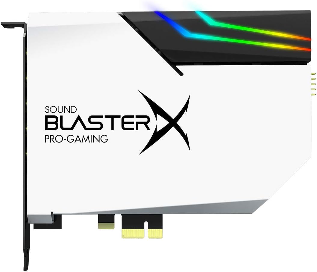 Creative Sound BlasterX AE-5 Plus SABRE32-class Hi-res 32-bit/384 kHz PCIe Gaming Sound Card and DAC with Dolby Digital and DTS, Xamp Discrete Headphone Bi-amp, Up to 122dB SNR, RGB Lighting System