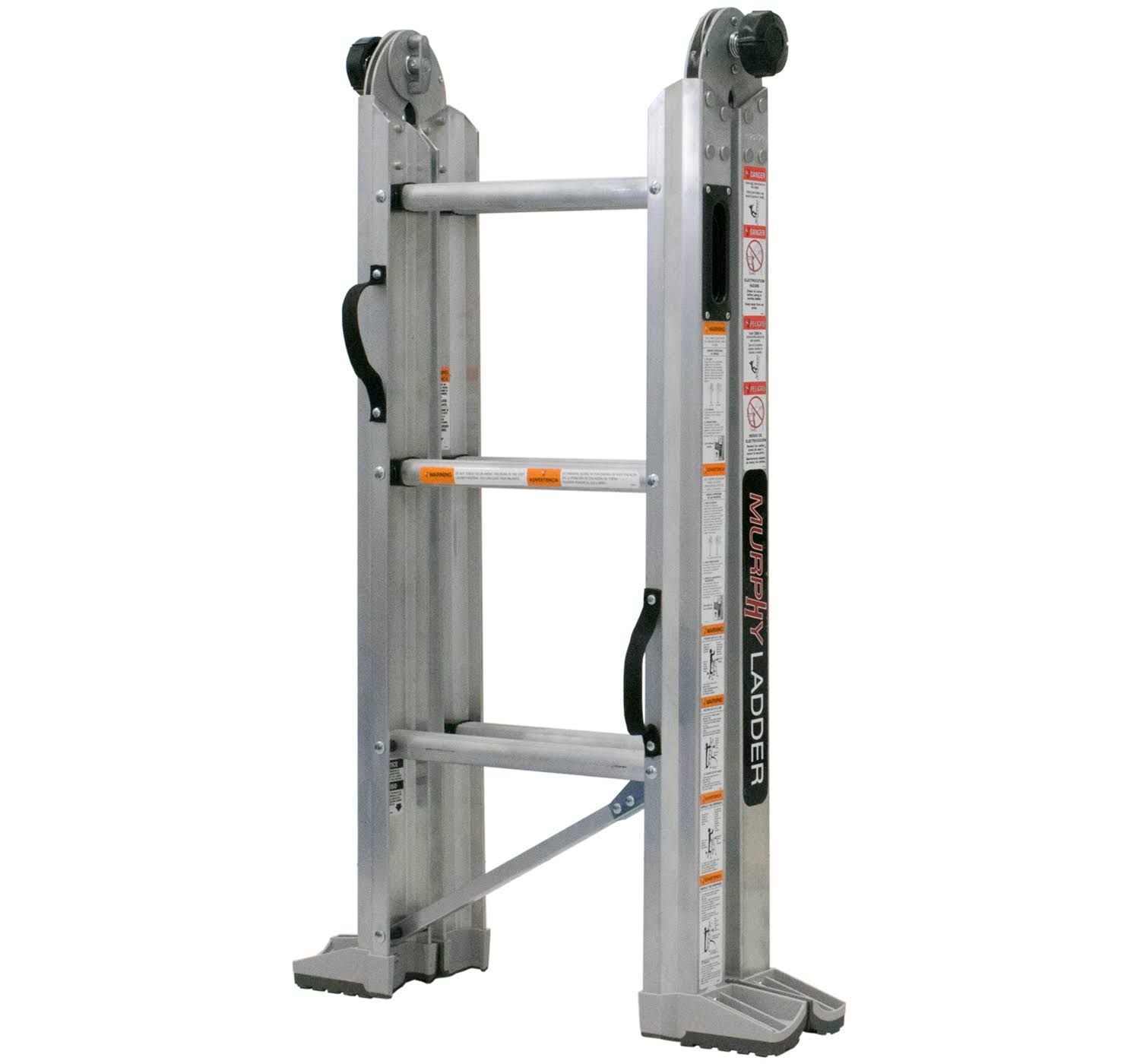 Murphy Ladder 7 ft. H 10 ft. Reach Aluminum Fully Compactable Multi-Position Ladder with Wall Mount 375 lbs. Capacity Type IAA M