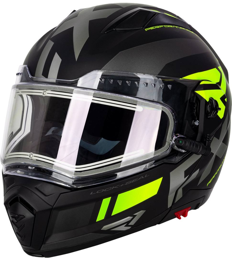 FXR Maverick Team Modular Snow Helmet w/Electric Shield Black/Charcoal/Hi-Vis MD