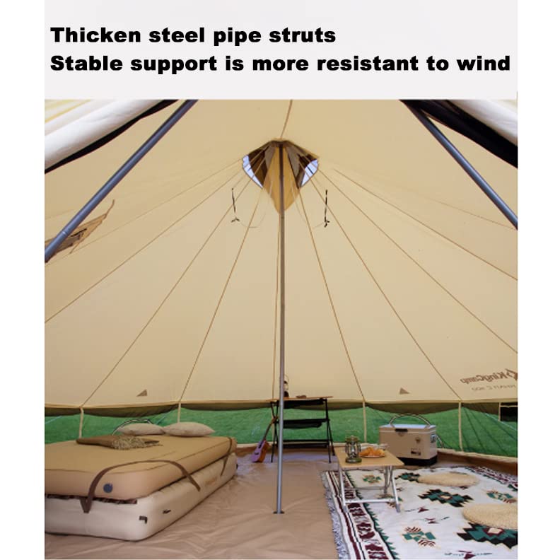 Canvas Bell Tent- w/Stove Jack, 4 Season Luxury Glamping Tent Waterproof Yurt Tents for Family Camping Outdoor Hunting Party