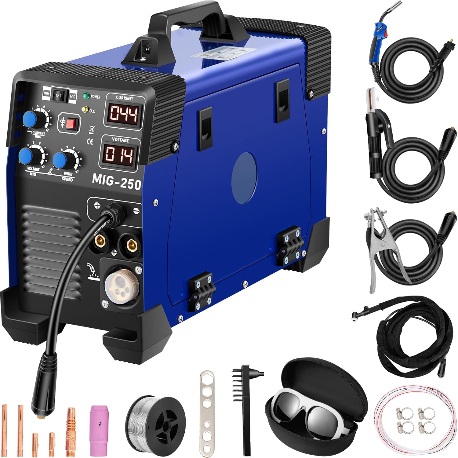 Mophorn MIG Welder, 200 Amp 3 in 1, 220V DC MIG/TIG/Arc Welding Machine, Portable TIG Welder with IGBT Inverter and Digital Display, Lift ARC Welder w/MIG Welder Torch and Cable