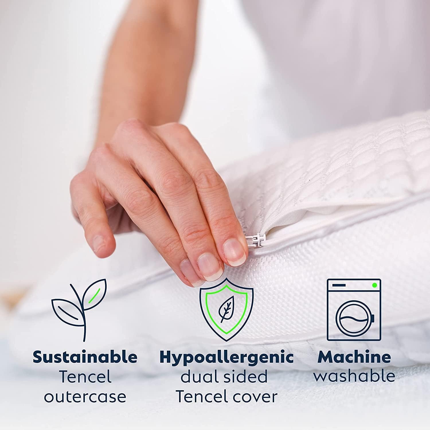 PureComfort Curved Pillow - Adjustable Side Sleeper Pillow for Neck and Shoulder Pain - Cervical Contour Pillow for Sleeping - Memory Foam Loft Pillow for Back or Side Sleepers