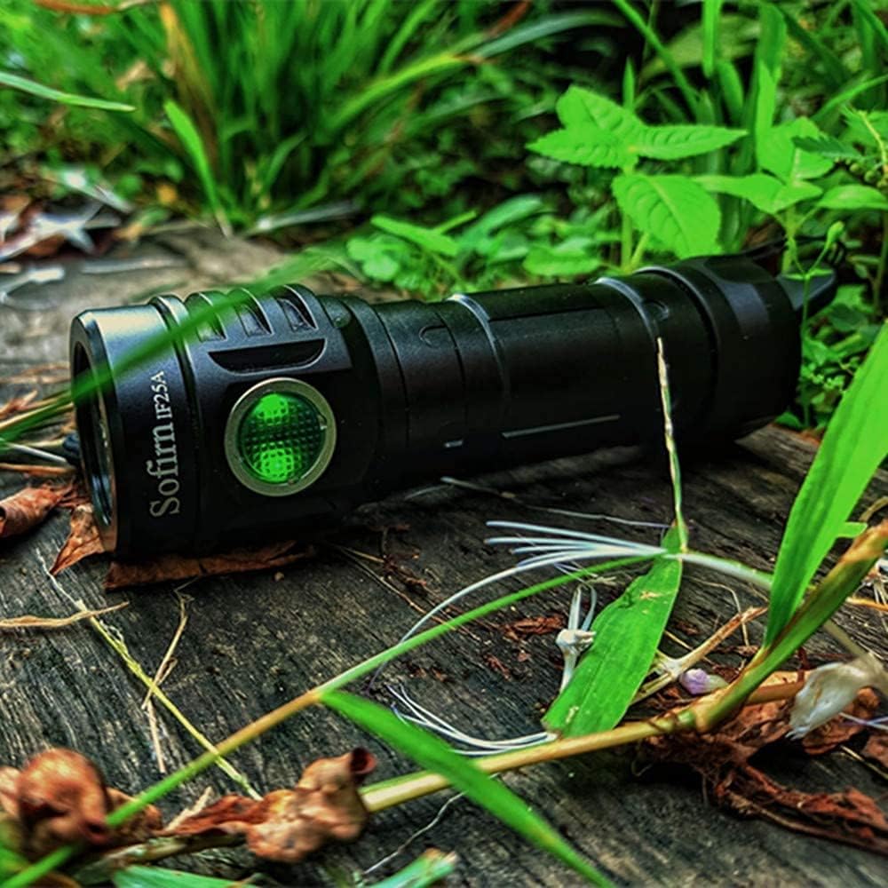 Sofirn IF25A Flashlight High Lumens with 3800 Lumens, Rechargeable Flashlight with 4x SST20 4000K LED 95 High CRI, Anduril UI 2, for Camping, Hiking, Fishing