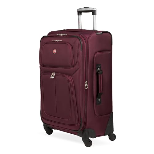 SwissGear Sion Softside Expandable Luggage, Black, Checked-Large 29-Inch