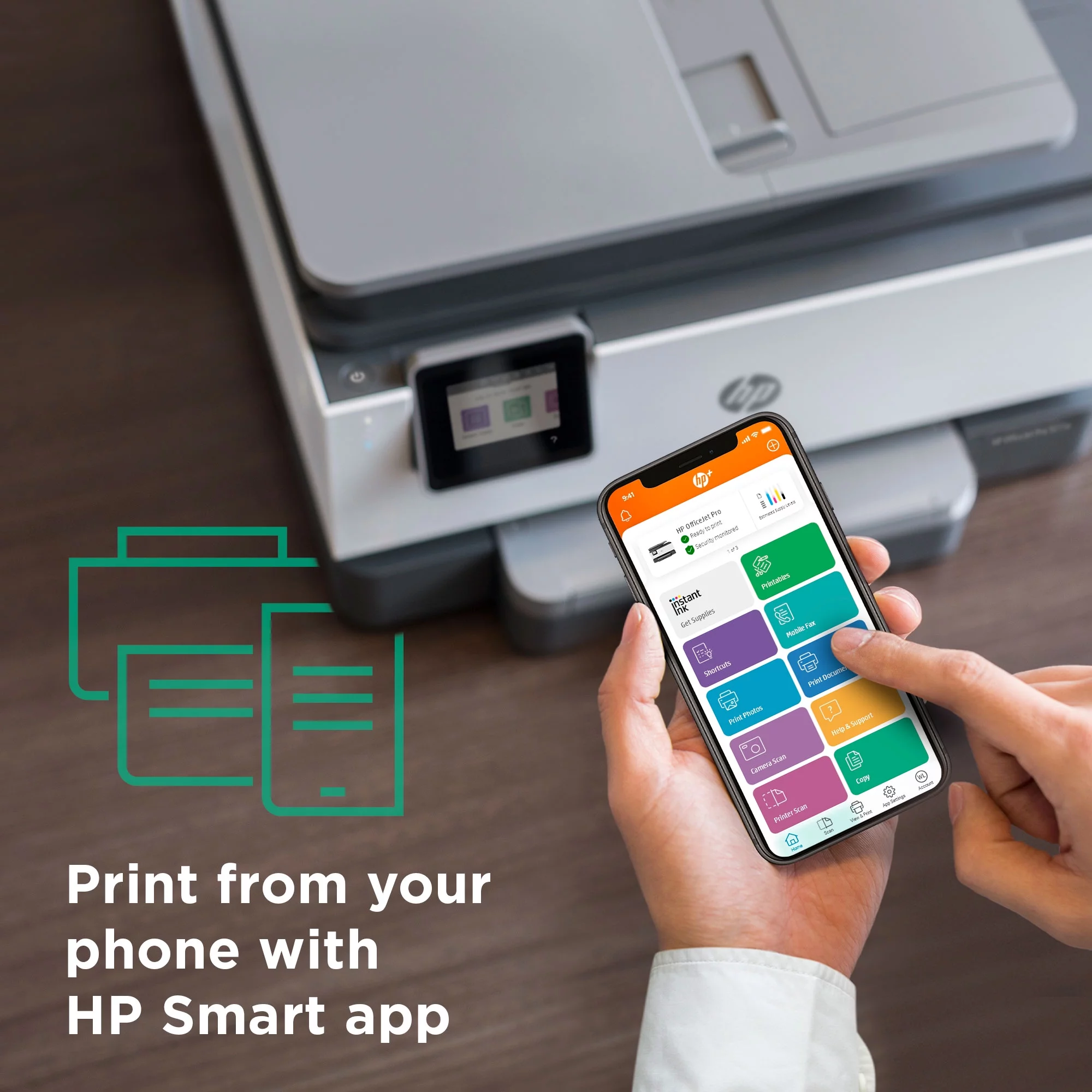 HP OfficeJet 9025e All-in-One Wireless Color Inkjet Printer - 6 months free Instant Ink with HP+