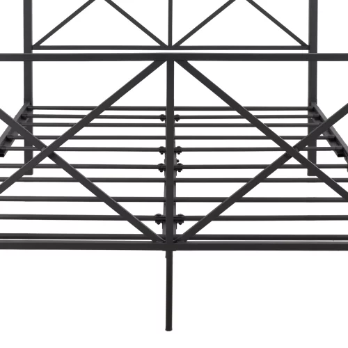 Metal Canopy Bed Frame 4-Post Canopy Full Size Bed Cozy Bedroom with Headboard and Footboard,Reinforced Lron Frame Bed with X Shaped Frame Full,Easy Assembly No Box Spring Needed (Black)