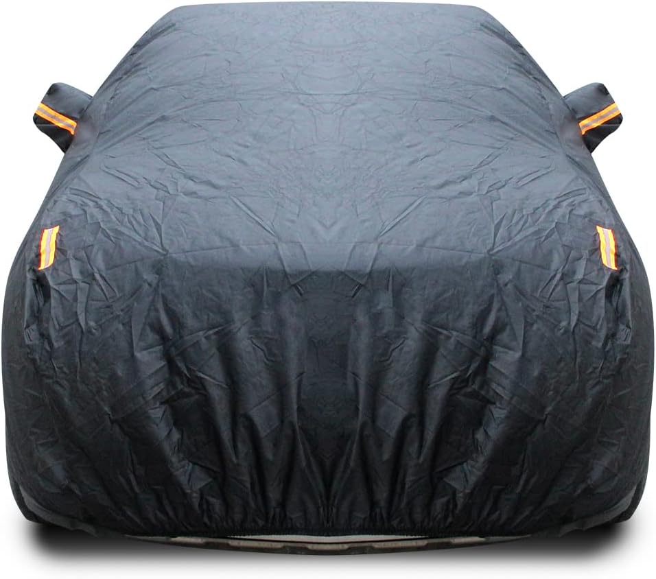 SLanguage Car Cover 420D Nylon Oxford Waterproof Fabric All Weather Outdoor Sun Rain Snow Wind Protection,192 x 72 x 59 inches(4.9X 1.85 x 1.5 Meters) Fit Sedan