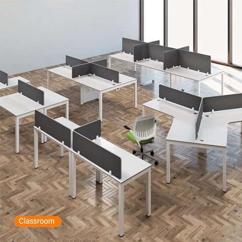 Desk Dividers for Office, Single Panel Privacy Shields Tabletop Separators Tall 12" Acoustic Partition System with Clips, Home Learning Testing Guard, 5PCS Office Furniture Partitions (Color : C, Si