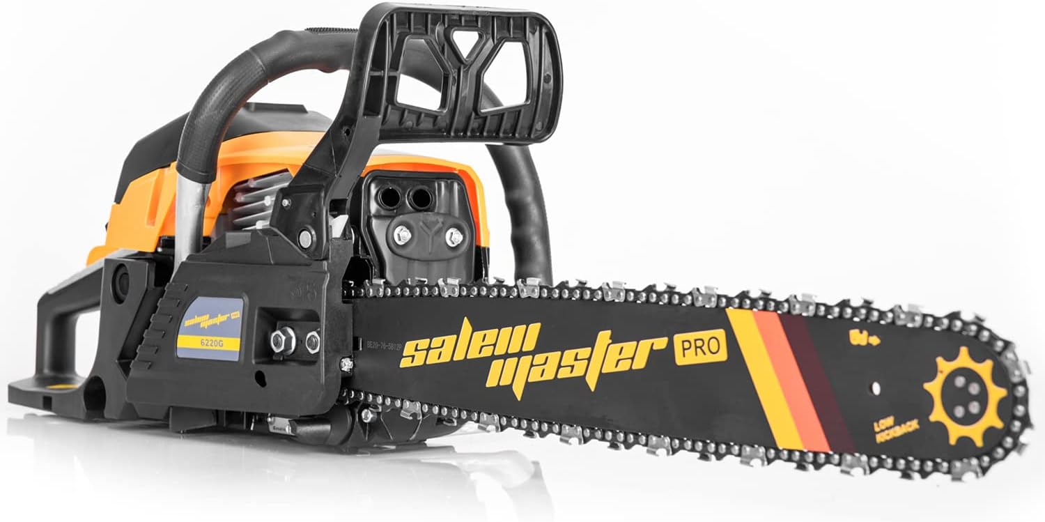 SALEM MASTER Gas Chainsaw 20-Inch Powered Chain Saws 62CC 6220G Petrol Chainsaw 2-Cycle for Trees and Wood Cutting