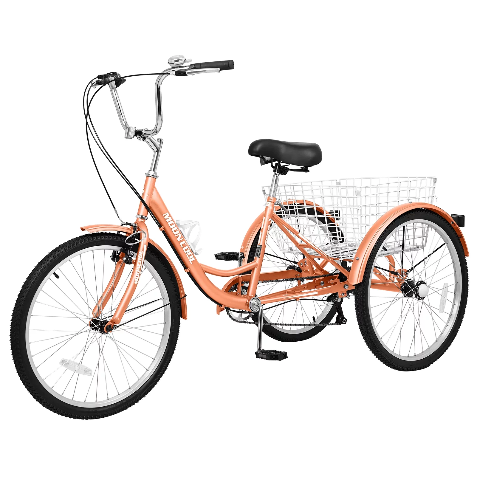 LILYPELLE 24 Adult Tricycle 7 Speed, Three Wheel Bikes for Adults 400lbs,Low-Step Through Trike Cruiser for Exercise Shopping Outdoor Activities,Cyan