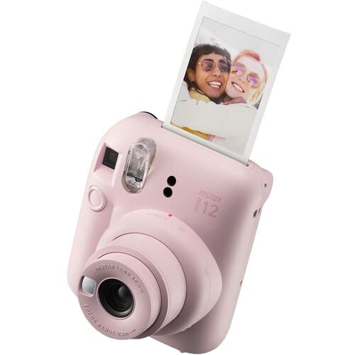 Fujifilm Instax Mini 12 Instant Camera Pastel Blue with 40 Sheets Fujifilm Instax Mini Film Bundle, Sunshine Photo Microfiber Cleaning Cloth Included