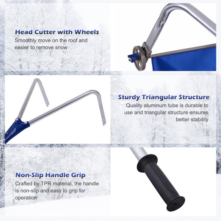 Premium 21′′ Roof Snow Rake Removal Tool with Adjustable Handle