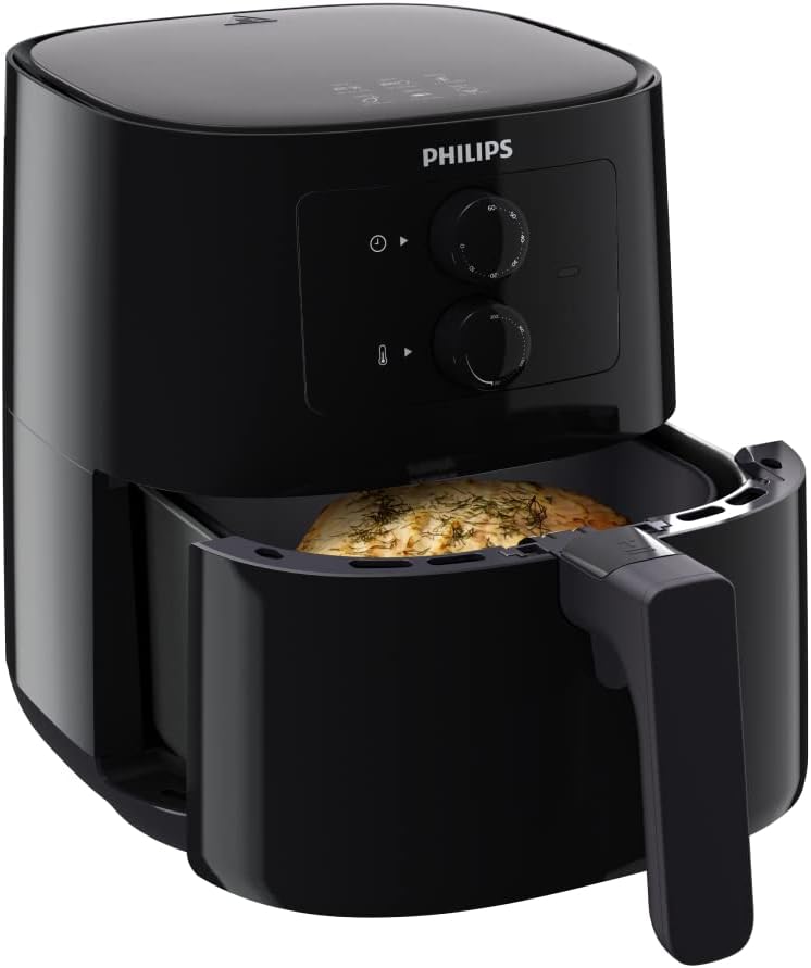 Philips Kitchen Appliances Philips Essential Compact 1.8lb/4.1L Capacity Airfryer with Rapid Air Technology, Easy Clean Basket, Black- HD9200/91