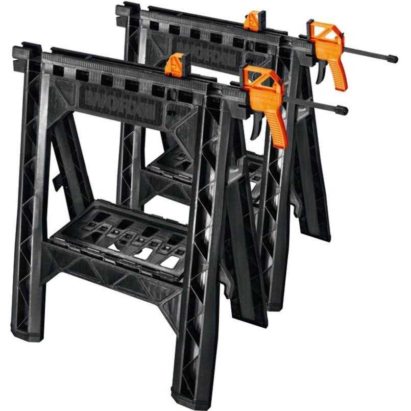 Worx WX065 Clamping Sawhorses with Bar Clamps - Shop Hardware Tools Online Store