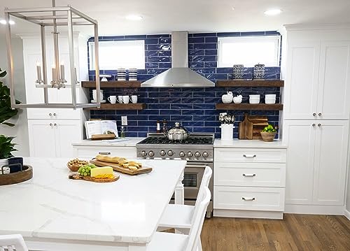 Modern Timber Craft Reclaimed Wood Wall Shelf | Solid Rustic American Barnwood with Floating Shelf Brackets | 2.75" Thickness | 36" L x 8" D, Oiled