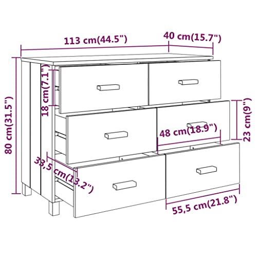 Buffets & Sideboards Sideboard Light Gray 44.5"x15.7"x31.5" Solid Wood Pine,Multipurpose Wooden Sideboard with Ample Storage and Display Space Cabinets & Storage