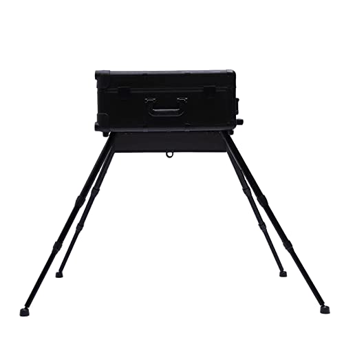 Cosmetic Train Cases Portable Makeup Case Salon Cosmetic Organizer w/Drawbar 4 Rolling Wheels &Mirror Makeup Train Case Professional Artist Trolley Studio Free Standing Case (black)