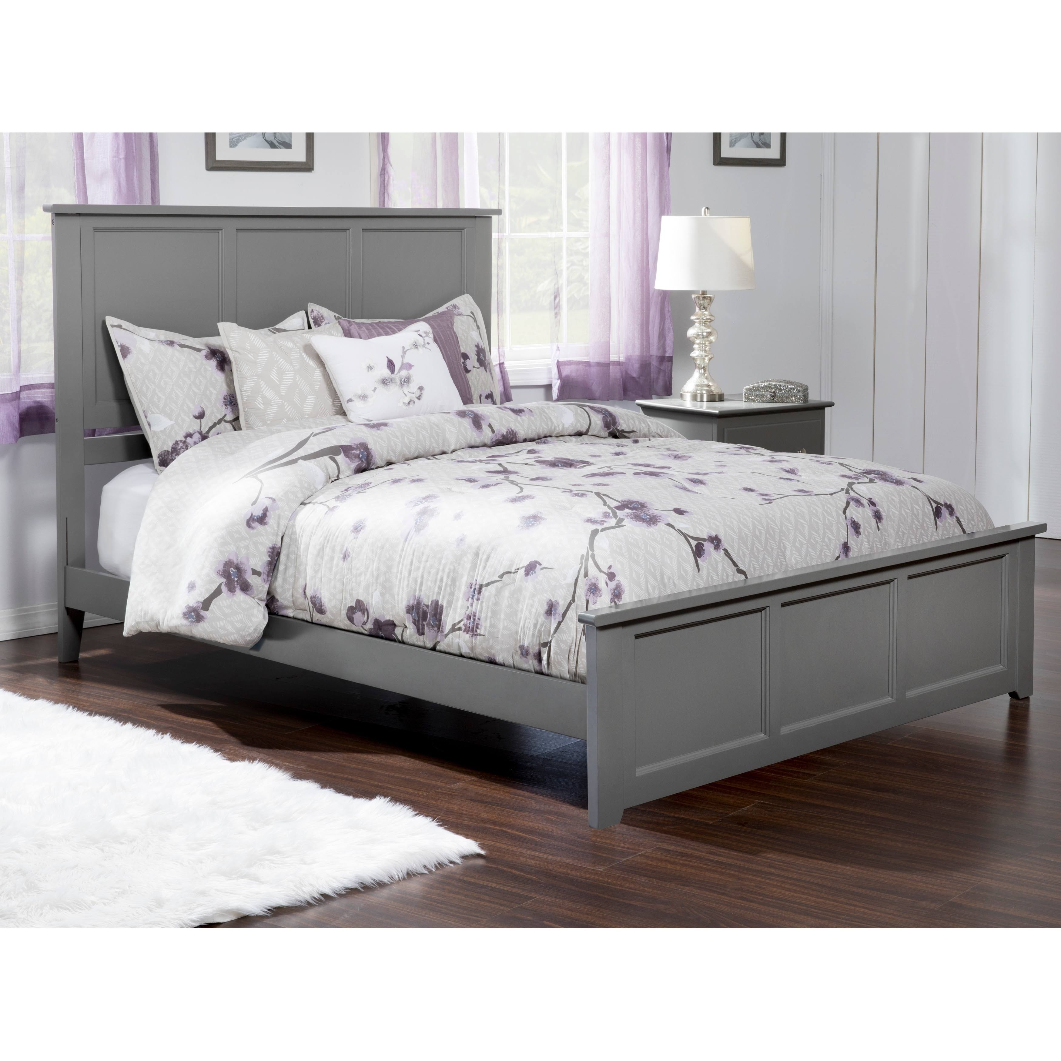 Atlantic Furniture Madison Queen Traditional Bed with Matching Foot Board in Grey