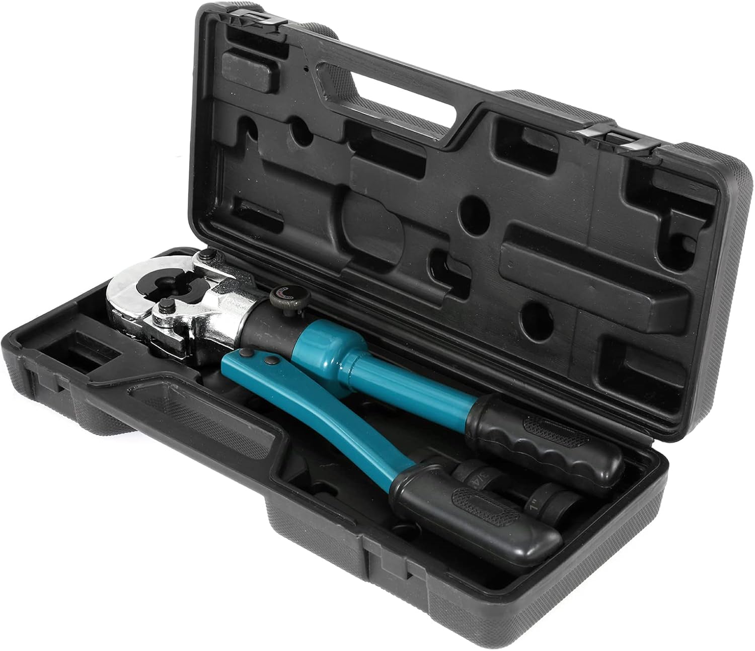 BEAMNOVA Hydraulic Copper Pipe Crimper Tool Set, 1/2, 3/4, 1 inch Dies Jaw, Universal Hand Press Copper Tube Crimping Pliers Kit with Storage Case