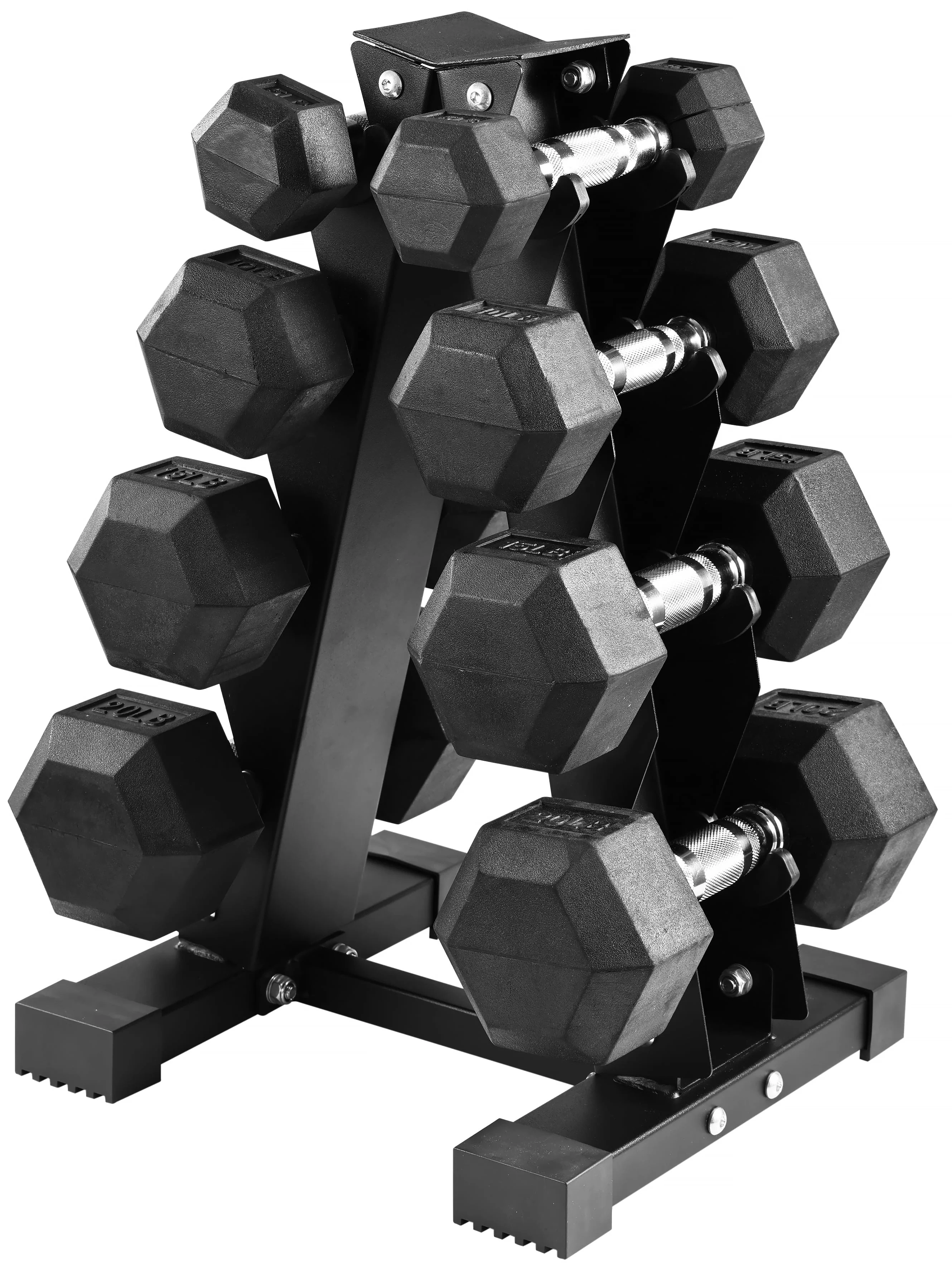 BalanceFrom 150 LB Dumbbell Set with A-Frame Rack, Pair of 5, 10, 15, 20, 25 LB