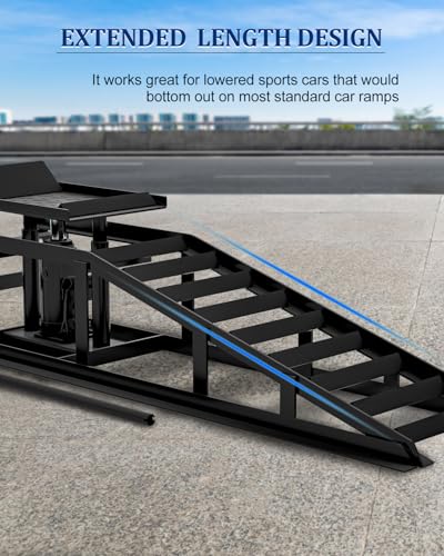 Hydraulic Car Ramps, 4-Position Adjustment, 5T 11000lbs Low Profile Car Lift Service Ramps Truck Trailer Garage,Height Hydraulic Vehicle Ramps, Lift Height 11.61-16.21 inches