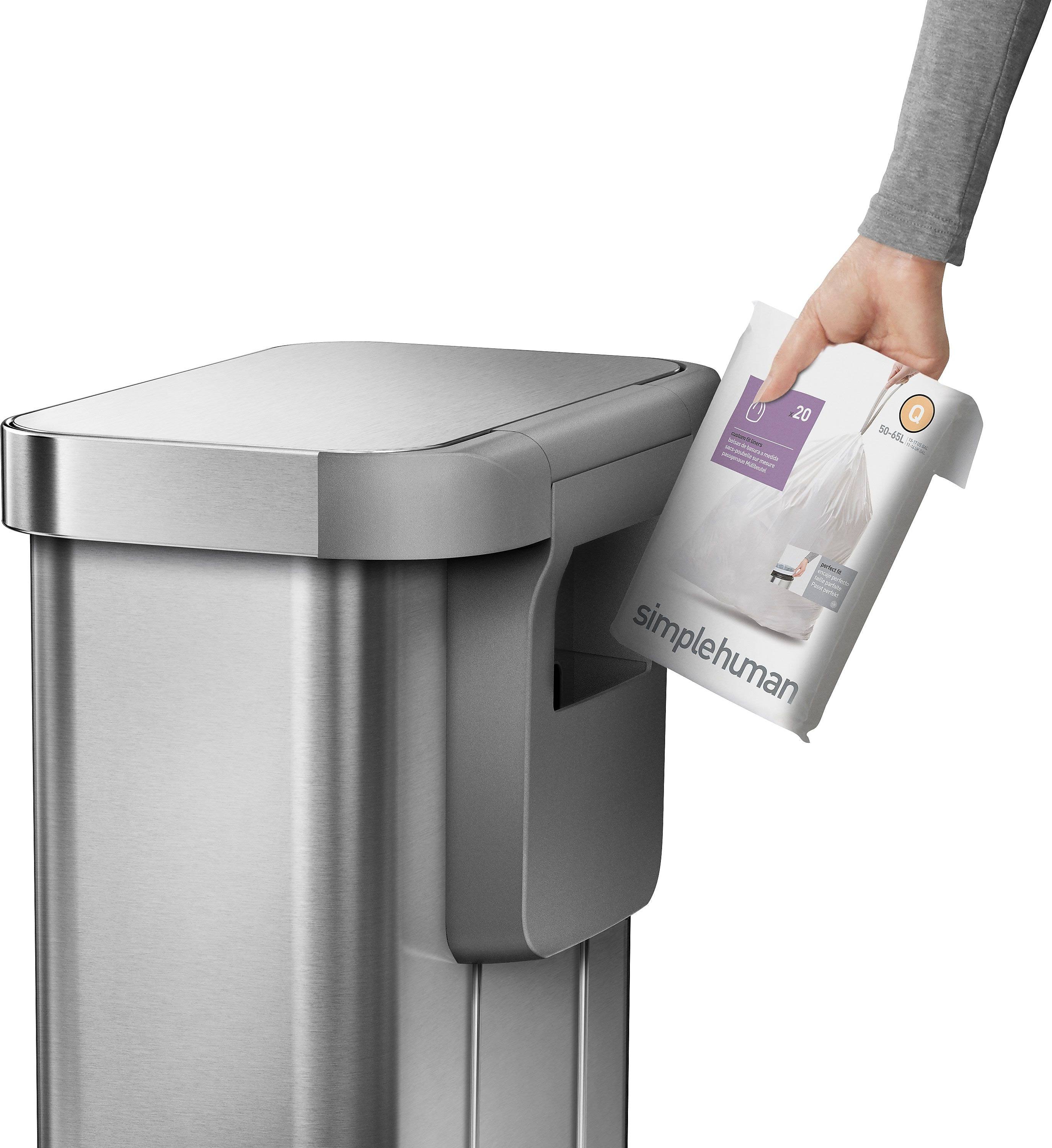 simplehuman 55-Liter Rectangular Step Trash Can with Liner Pocket/STAINLESS Steel
