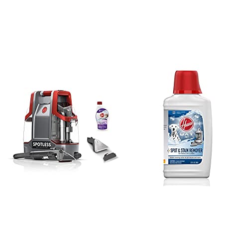 Hoover Spotless Portable Carpet + Upholstery Spot Cleaner Machine, Lightweight Shampooer Machine, Pet Stain Remover, Car and Auto Detailer, Pair with Hoover Carpet Cleaner Solution