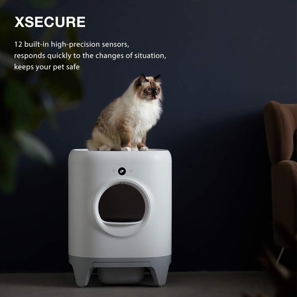 PETKIT Pura X Self-Cleaning Cat Litter Box, No Scooping Automatic Cat Litter Box fr Multiple Cats, xSecure/Odor Removal/APP Control Automatic Cat Littler Box with Mat