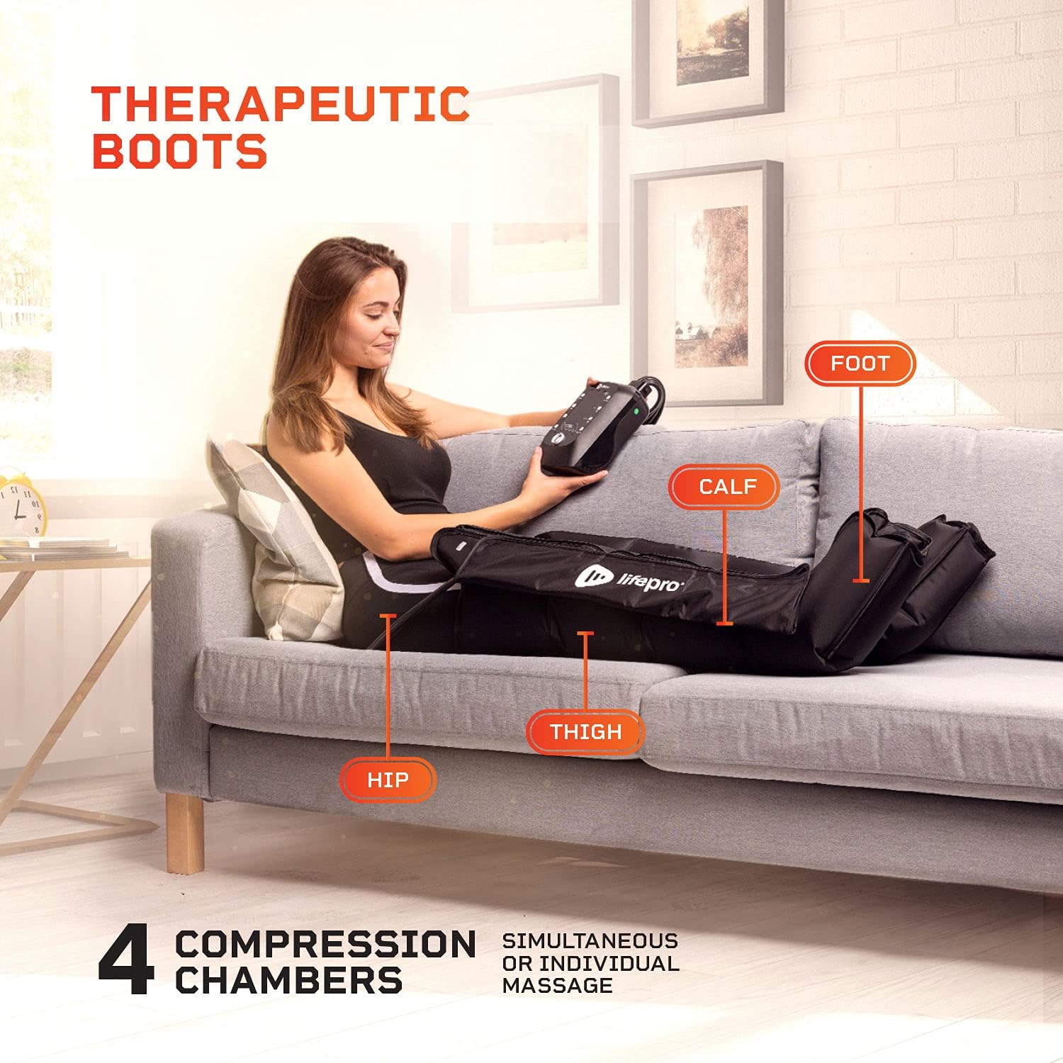 Lifepro Sequential Compression Device, Foot Leg Compression Machine - Hip Thigh Calf Compression Massager - Compression Sleeve