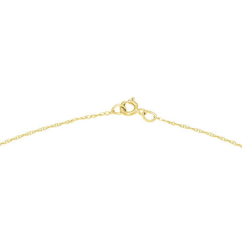 Primal Gold 14 Karat Yellow Gold Polished Cross Pendant With 18-inch Cable Rope Chain