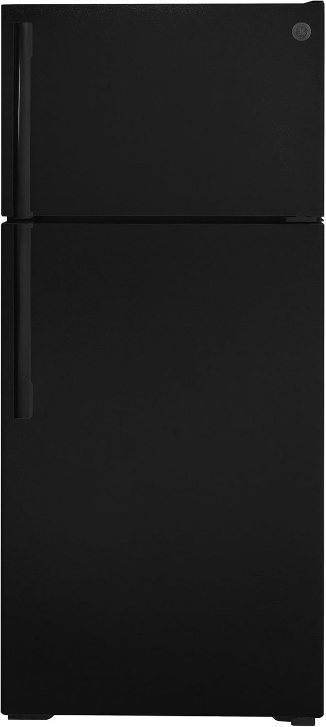 GE GTE17DTNRBB 16.6 Cu. Ft. Black Top Freezer Refrigerator