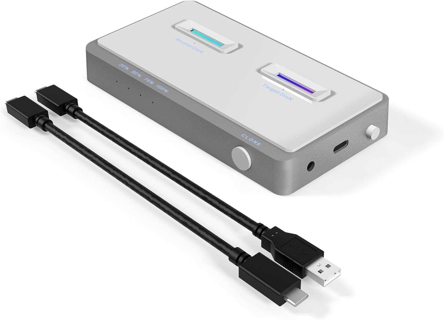 M.2 NVMe Cloner Duplicator, USB C 3.1 Gen 2 10Gbps Dual-Bay M.2 NVMe Docking Station for M.2 NVMe SSDs, Support Offline Clone Function and Tool-Free Installation(Support Up to 8TB)