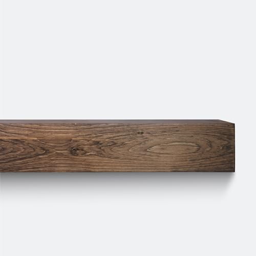 Modern Fireplace Mantel, Contemporary, Floating Mantle, Shelf, Hand Crafted, (Brown, 48Lx6Hx8D)