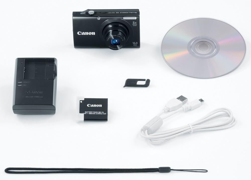 Canon PowerShot A3400 IS 16.0 MP Digital Camera with 5x Optical Image Stabilized Zoom 28mm Wide-Angle Lens with 720p HD Video Recording and 3.0-Inch Touch Panel LCD (Black) (Renewed)