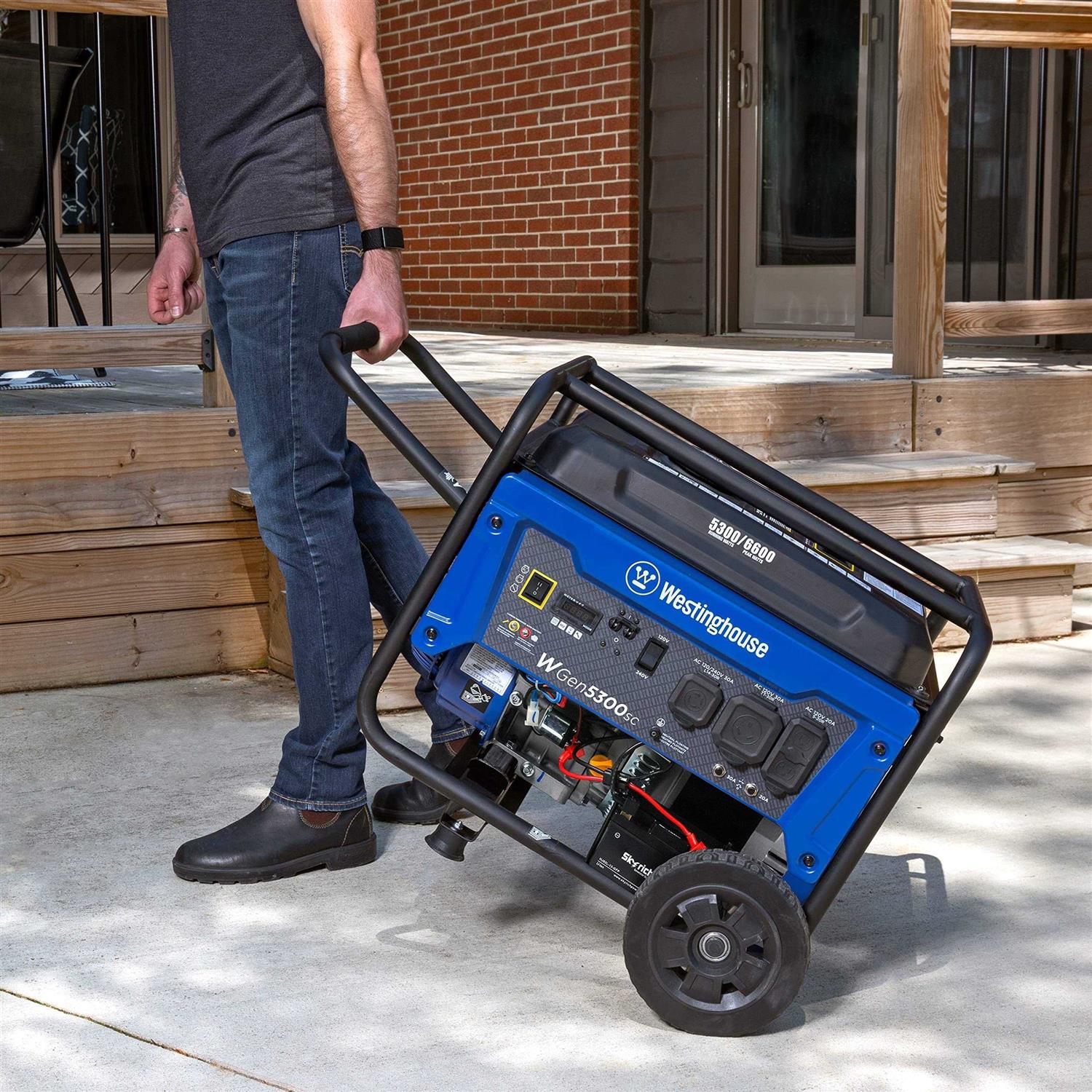 Westinghouse 6600 Watt Electric Start Portable Gas Generator with CO Sensor WGEN5300SC - Shop Hardware Tools Online Store