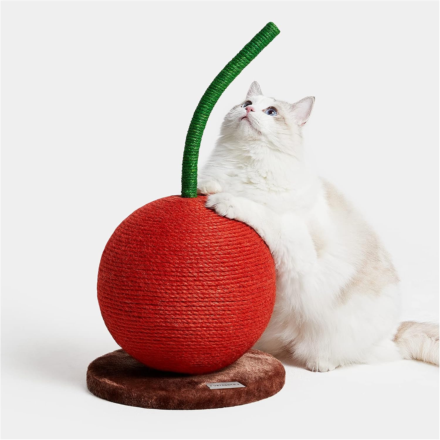 VETRESKA Large Cherry Cat Scratching Post with Hammock, Cat Scratcher with Sisal Rope, Cats Scratch Post Claw Scratchers for Indoor Cats, Kitten Beds Furniture Home Decor