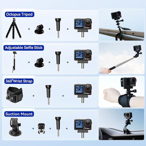 DJI Osmo Action 5 Pro Adventure Combo, with 64GB microSDXC Card - Waterproof Action Camera with 1/1.3" Sensor, 4K/120fps Video, Action Camera 4K Ideal for Sports, Vlog