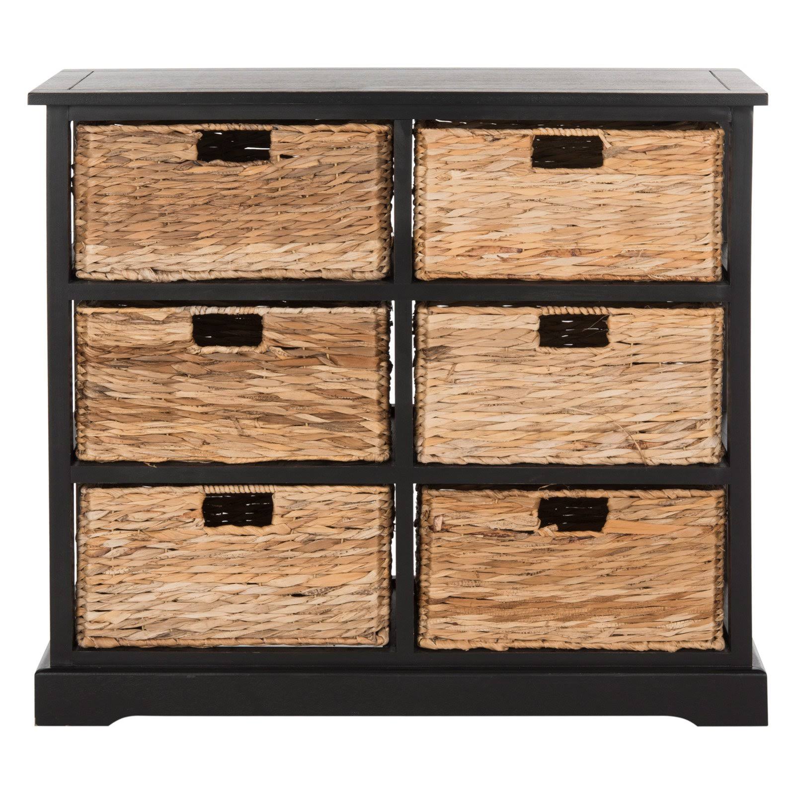 Safavieh Keenan 6 Wicker Basket Storage Chest - Distressed Black