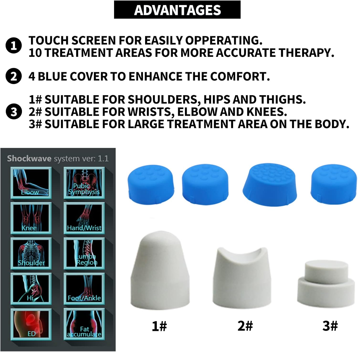 Shockwave Therapy Machine, Extracorporeal Shock Wave Treatment Equipment for Pain Relief Body Muscle Massager with 7 Massage Heads